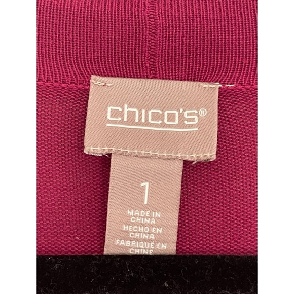 Chico's 1 Open Front Classic Long Sweater Cardigan US Medium/8 A62 - Picture 9 of 11